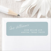 Blue Simple Script Name Rücksendeadressen-Aufklebe (Insitu)