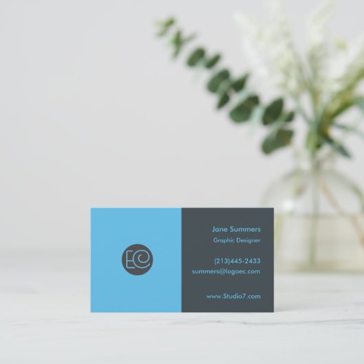 Blue - Simple Series Visitenkarte (Stehend Vorderseite)