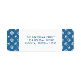 Blue Simple Snowflake Holiday Address Labels