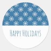 Blue Simple Snowflake Holiday Stickers (Vorderseite)