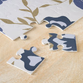 Blue Simple Viney Blume Blumenstraube Puzzle (Seite)