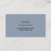 Blue Simple Wedding Details Enclosure Card Begleitkarte (Vorderseite)