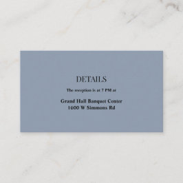 Blue Simple Wedding Details Enclosure Card Begleitkarte