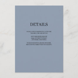 Blue Simple Wedding Details Enclosure Card Begleitkarte