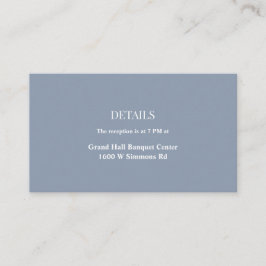 Blue Simple Wedding Details Enclosure Card Begleitkarte