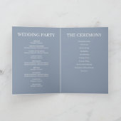 Blue Simple Wedding Folded Program Programm (Innenseite)