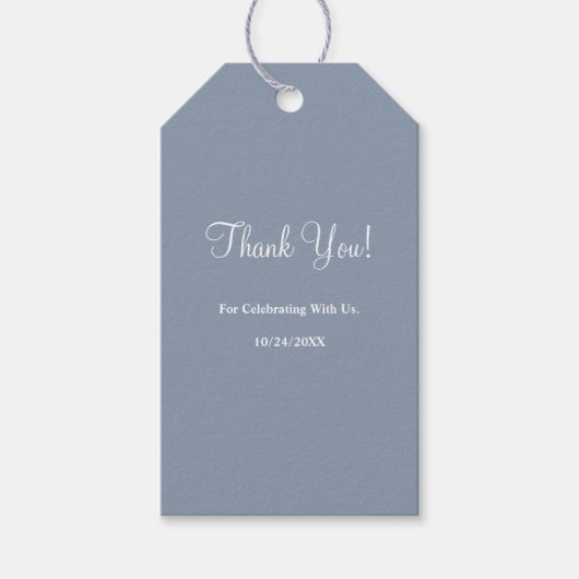 Blue Simple Wedding Gift Tags Geschenkanhänger (Vorderseite)