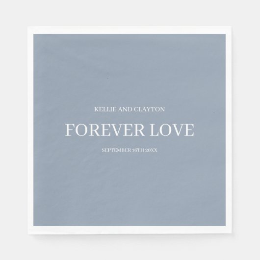 Blue Simple Wedding Napkins Serviette (Vorderseite)