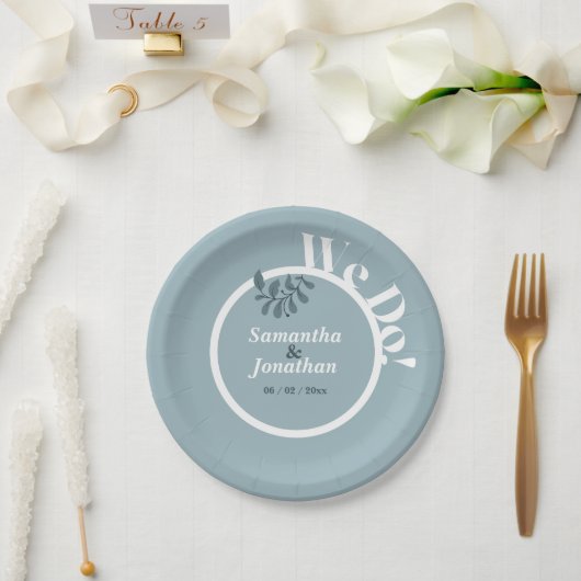 Blue Simple Wedding Pappteller (Hochzeit)