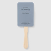 Blue Simple Wedding Program Hand Fan Fächer (Vorderseite)