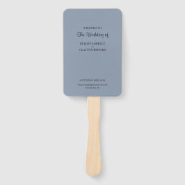 Blue Simple Wedding Program Hand Fan Fächer