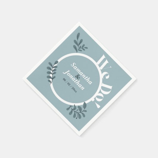 Blue Simple Wedding Serviette (Ecke)