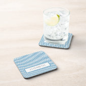 Blue Simple Zickzack Beverage Coaster Getränkeuntersetzer (Rechte Seite)