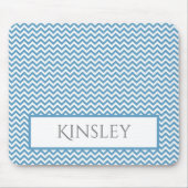 Blue Simple Zickzack Personalisiert Mouse Pad Mousepad (Vorne)