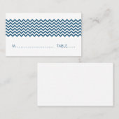 Blue Simple Zickzack Platzkarte (Vorne/Hinten)