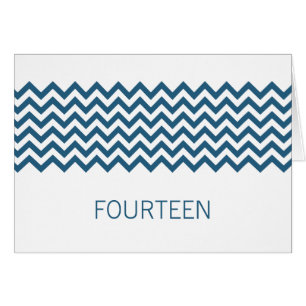 Blue Simple Zickzack Tischnummer Card