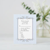 Blue Simplicity UAWG mit Entree List RSVP Karte (Stehend Vorderseite)