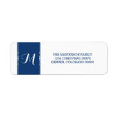 Blue Simply Chic Holiday Address Labels (Vorne)