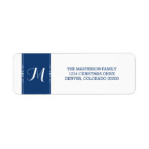 Blue Simply Chic Holiday Address Labels
