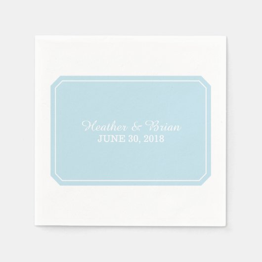 Blue Simply Elegant Paper Napkins Serviette (Vorderseite)