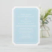 Blue Simply Elegant Wedding Invite Einladung (Stehend Vorderseite)