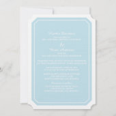 Blue Simply Elegant Wedding Invite Einladung (Vorderseite)