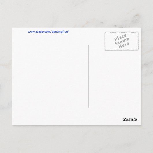 Blue Singing Frog mit Umbrella Postkarte (Rückseite)