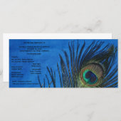 Blue Single Peacock Wedding Program Programm (Vorne/Hinten)