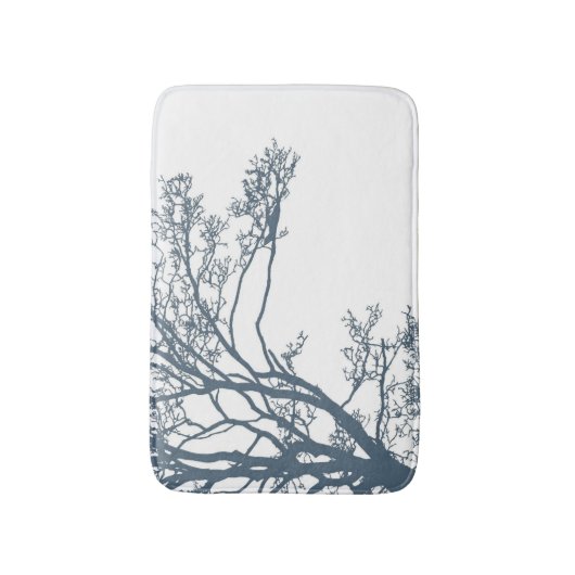 Blue Single Tree Boho Badematte (Vorderseite Vertikal)