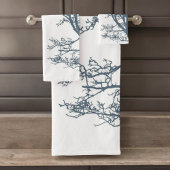Blue Single Tree Boho Badhandtuch Set