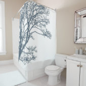 Blue Single Tree Boho Duschvorhang (Beispiel)