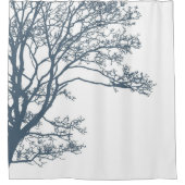 Blue Single Tree Boho Duschvorhang (Vorderseite)