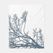 Blue Single Tree Boho Fleecedecke (Vorderseite)