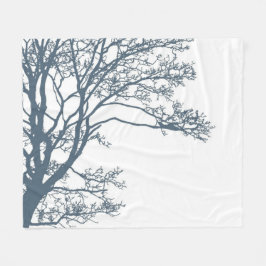 Blue Single Tree Boho Fleecedecke
