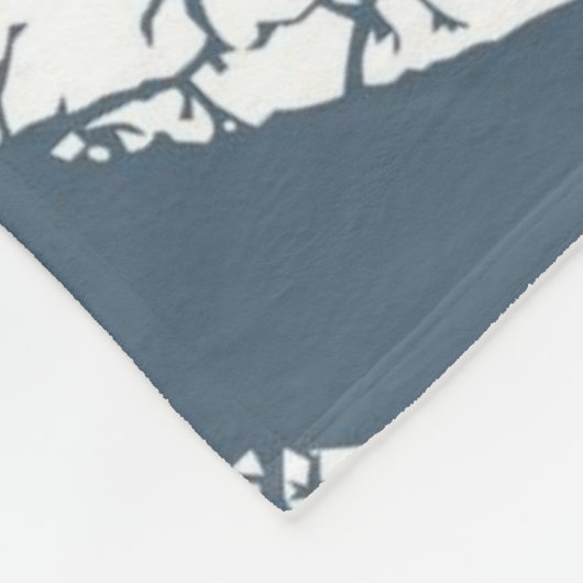 Blue Single Tree Boho Fleecedecke (Ecke)