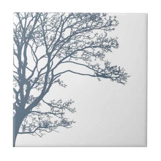 Blue Single Tree Boho Fliese (Vorderseite)