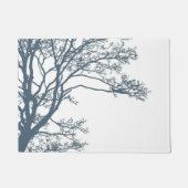Blue Single Tree Boho Fußmatte (Vorderseite)