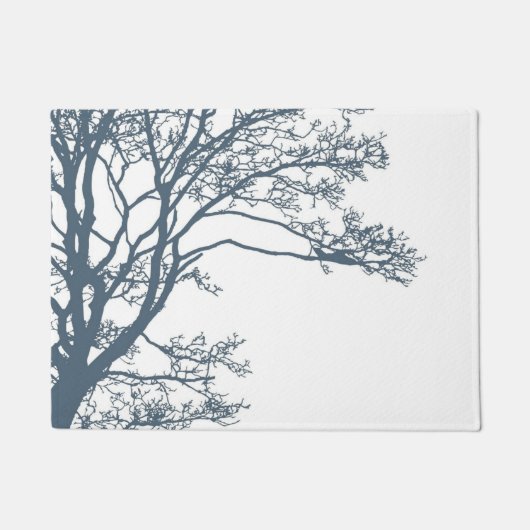 Blue Single Tree Boho Fußmatte (Vorderseite)