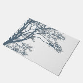 Blue Single Tree Boho Fußmatte (Schrägansicht)