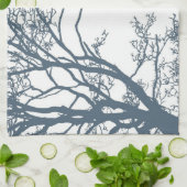 Blue Single Tree Boho Geschirrtuch (Gefaltet)