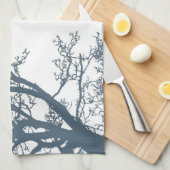 Blue Single Tree Boho Geschirrtuch (Viertel Falte)