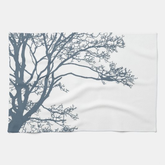 Blue Single Tree Boho Geschirrtuch (Horizontal)