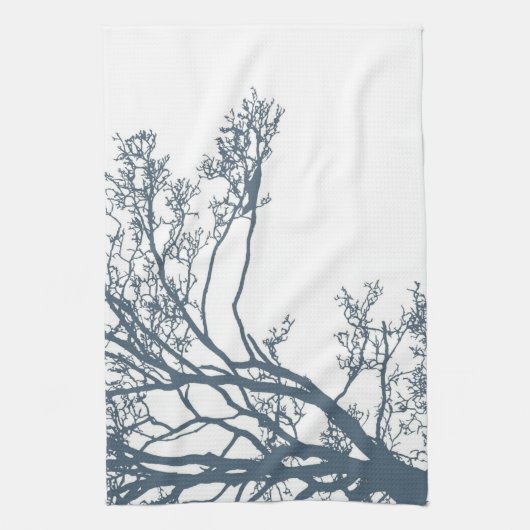 Blue Single Tree Boho Geschirrtuch (Vertikal)