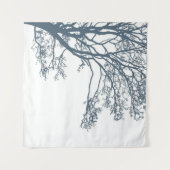 Blue Single Tree Boho Wandteppich (Vorderseite (Horizontal))