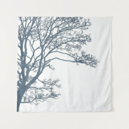 Blue Single Tree Boho Wandteppich