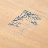 Blue Single Tree Boho Wedding Acryleinladungen (Ablage )