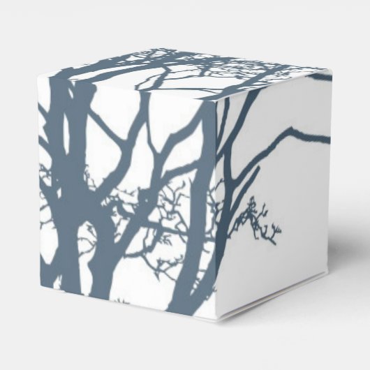 Blue Single Tree Boho Wedding Geschenkschachtel (Rückseite)