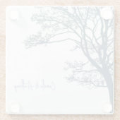 Blue Single Tree Boho Wedding Glasuntersetzer (Rückseite)