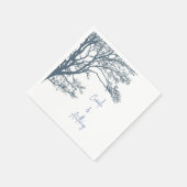 Blue Single Tree Boho Wedding Serviette (Ecke)
