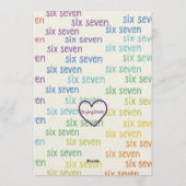 Blue Six Seven Brain Rot Birthday Einladung (Rückseite)